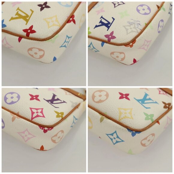 LOUIS VUITTON Multicolor Pochette Accessoires Pouch White M92649 LV Auth 127669V - Picture 16 of 16